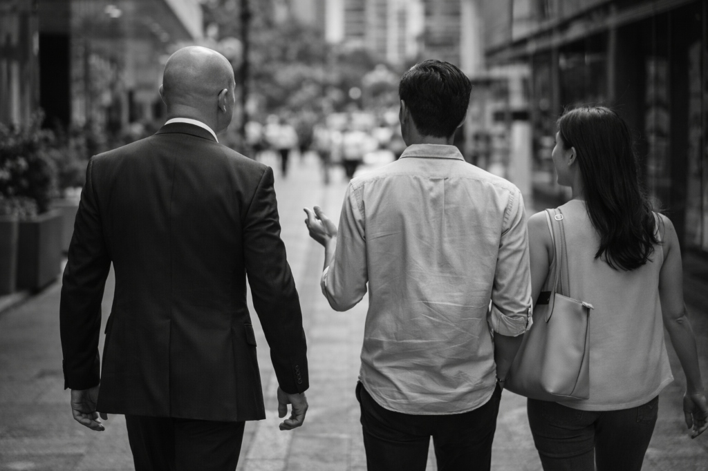 Lending Australia team walking with clients